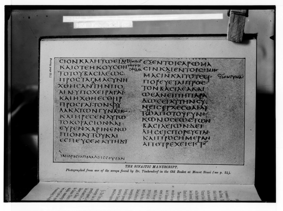 To Sinai via the Red Sea, Tor, and Wady Hebran. Facsimile of the Codex Sinaiticus (Monastery of St. Catherine). LOC matpc.02054