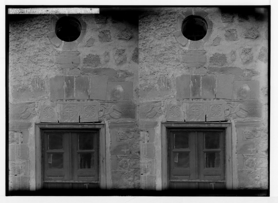To Sinai via the Red Sea, Tor, and Wady Hebran. Ornamented stones in the wall (Monastery of St. Catherine). LOC matpc.02058