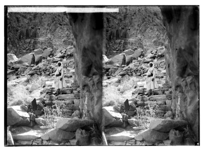 To Sinai via the Red Sea, Tor, and Wady Hebran. Pilgrim's steps leading up to Jebel Mousa; Mount Sinai. LOC matpc.02065
