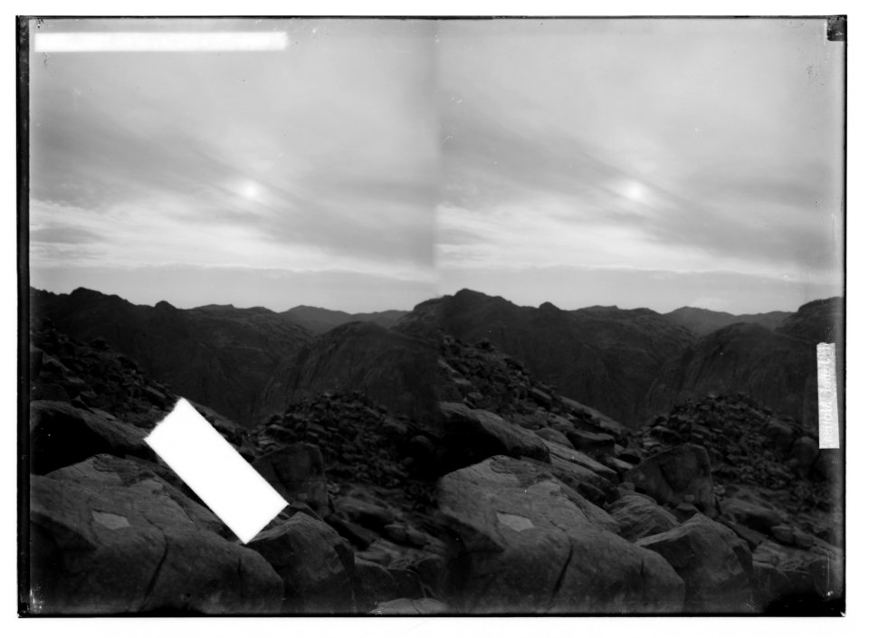 To Sinai via the Red Sea, Tor, and Wady Hebran. Sunset from summit of Jebel Mousa. LOC matpc.02088