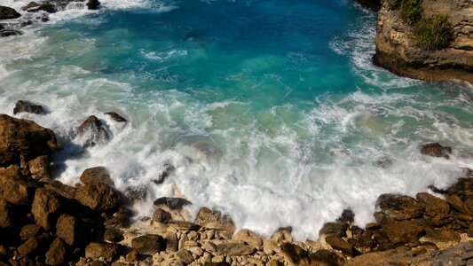 Blue lagoon bay wave photo