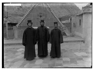 To Sinai via the Red Sea, Tor, and Wady Hebran. Young monks (Monastery of St. Catherine). LOC matpc.02046