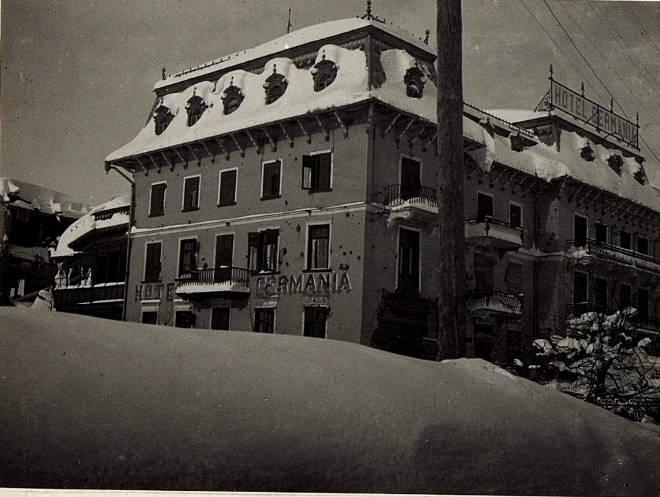 Toblach, Hotel Germania nach der Beschießung. (BildID 15578963)