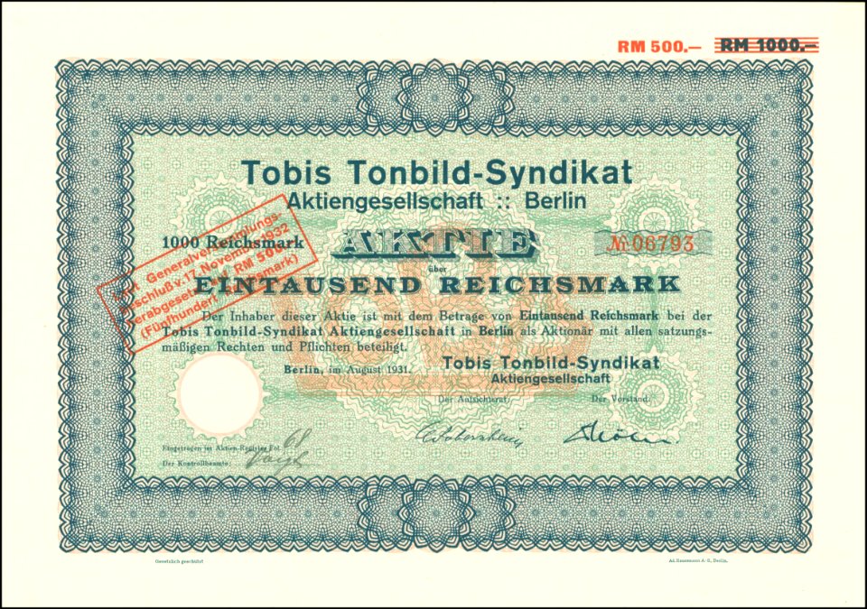 Tobis Tonbild-Syndikat AG 1931