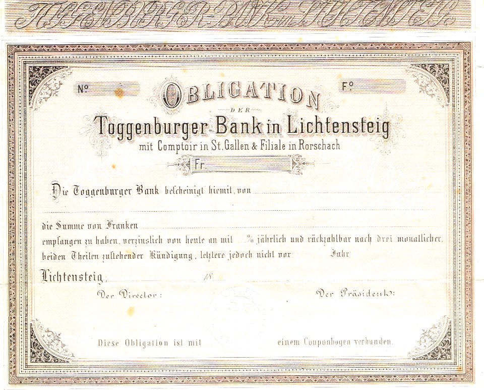 Toggenburger Bank 18xx