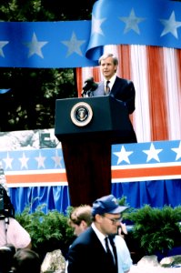 Tom Brokaw speaks during the 50th anniversary of the dedicaiton of Mount Rushmore