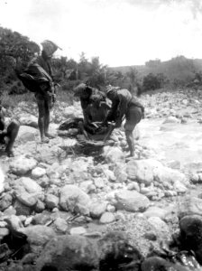 Tomai Lingkoe får behandling av präster för sin reumatism. Sulawesi, Kulawi. Indonesien - SMVK - 010729