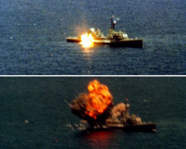 Tomahawk missile sinking USS Agerholm (DD-826) 1982