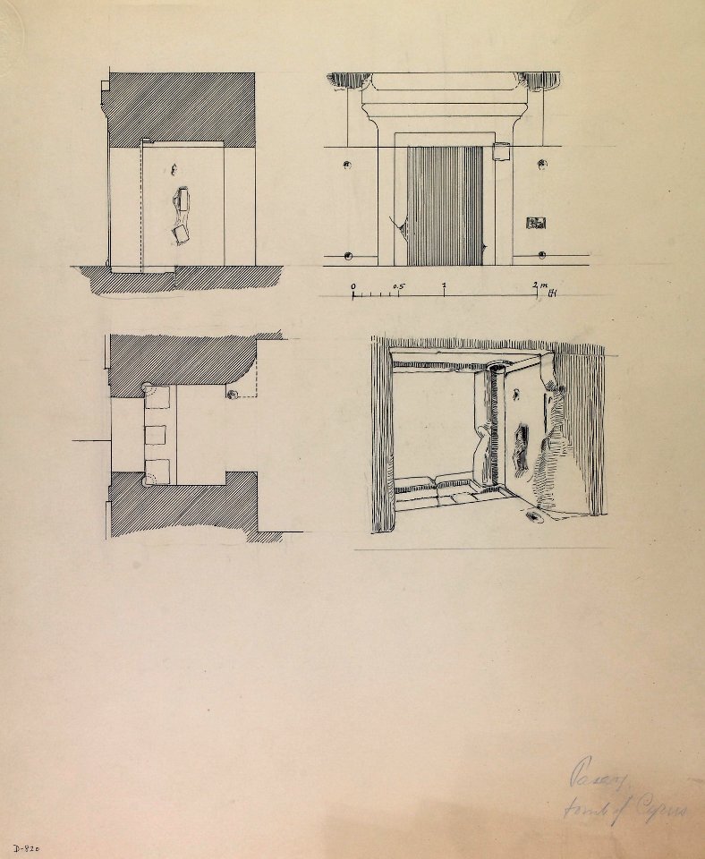 Tomb of Cyrus, studies of door