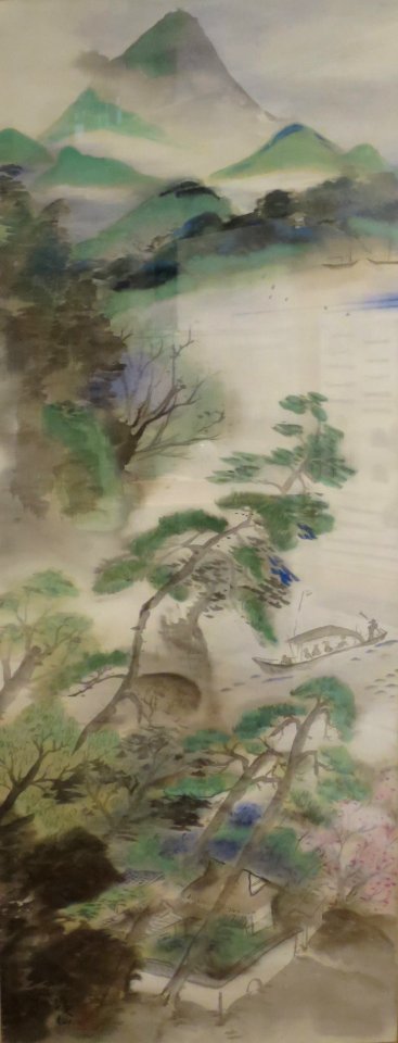 A Boat Crossing a Large River by Tomita Keisen, 1926, Honolulu Museum of Art