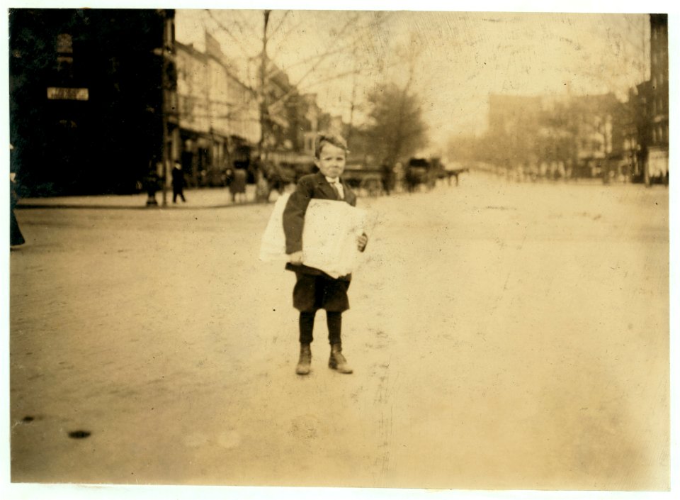 Tootsie, six yr. old news-boy, sells every day and Sunday for a young uncle who had to spend a good deal of his time driving Tootsie back on the job. Harry Murphy, 809 4 St., S.W., LOC nclc.03782