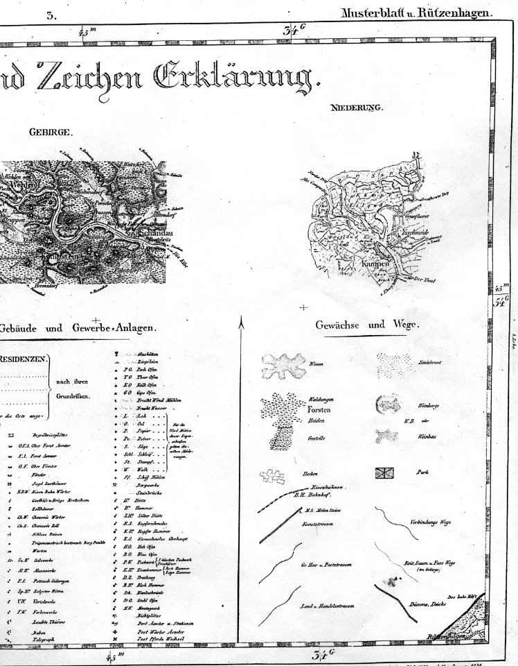 Tophographischen Special Karte von Reymann - Musterblatt und Zeichen Erklärung 2