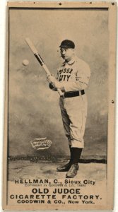 Tony Hellman, Sioux City Team, baseball card portrait LCCN2008675205