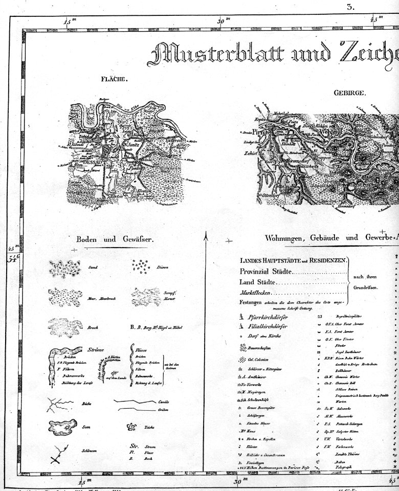 Tophographischen Special Karte von Reymann - Musterblatt und Zeichen Erklärung 1