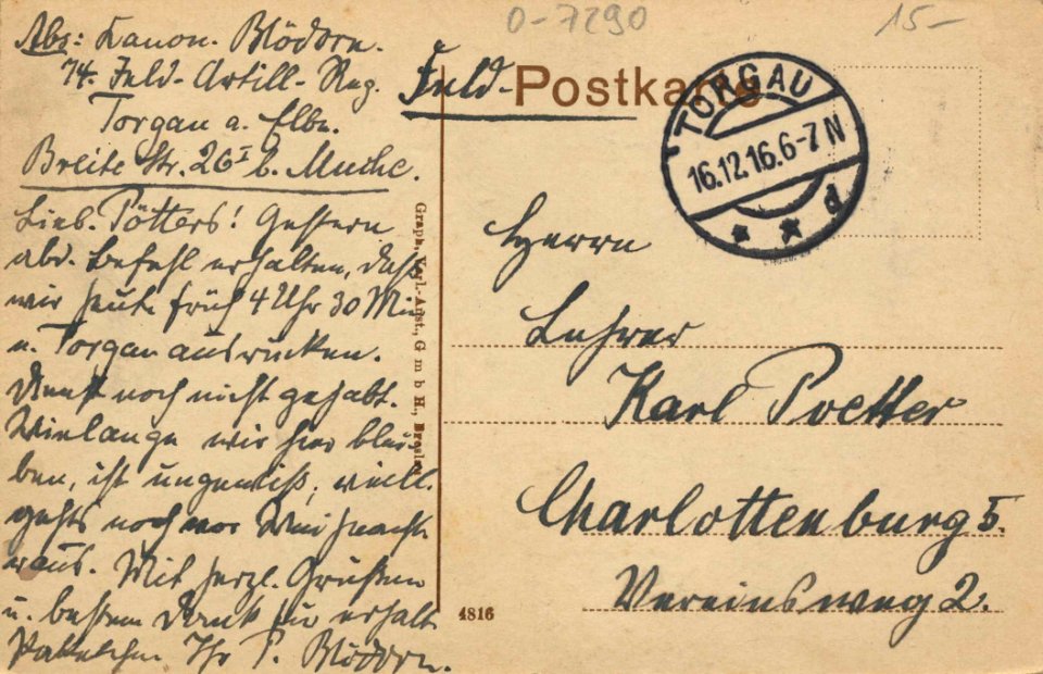Torgau, Sachsen - Stadtansicht und Schloss (back) (Zeno Ansichtskarten)