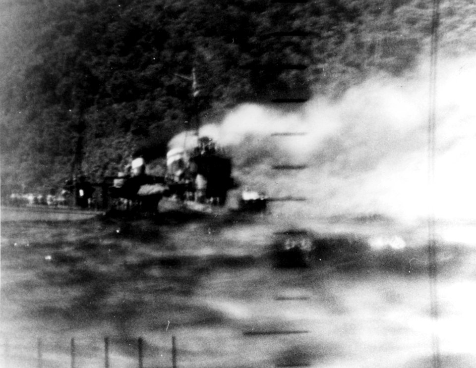 Torpedoed Japanese destroyer Harusame off Wewak on 24 January 1943