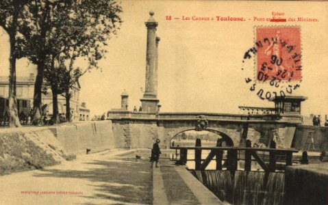 Toulouse minimes canal du midi postcard 1906 photo