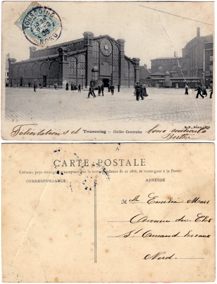 Tourcoing— Halles centrales recto-verso