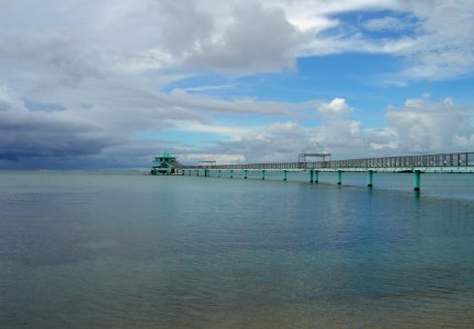 Tourist pier and tower on Guam (line379380818) photo