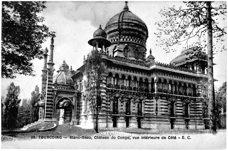 TOURCOING -Blanc seau- château du Congo , vue intérieure de côté (2)