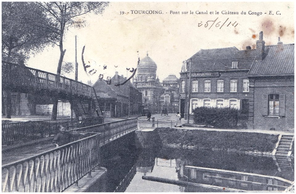 TOURCOING Pont sur le canal et le château du Congo (2)