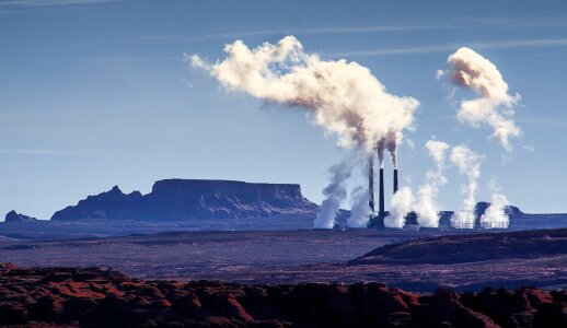 Smoke pollution blue desert
