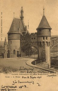 Traben-Trarbach, Rheinland-Pfalz - Trarbach, Brückenkopf der neuen Moselbrücke (Zeno Ansichtskarten)