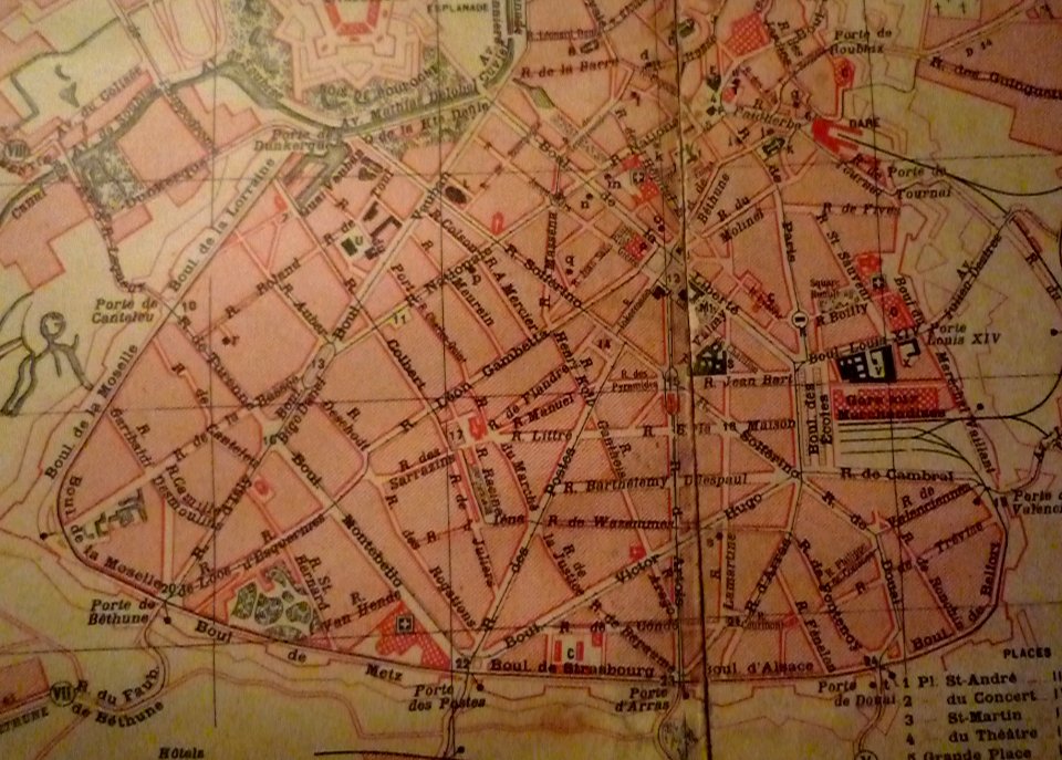 Tracé de l'ancienne ligne Lille-Saint-Sauveur - Lille-Port-Vauban