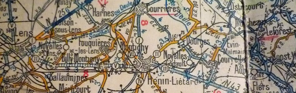 Tracé de la ligne Lens - Ostricourt