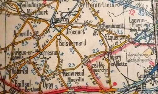 Tracé plus précis de l'ancienne ligne Lens - Corbehem