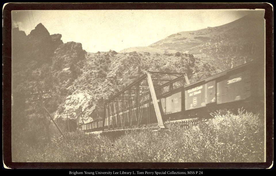 Train going through mountains