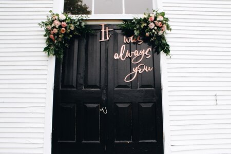 Flowers sign window photo