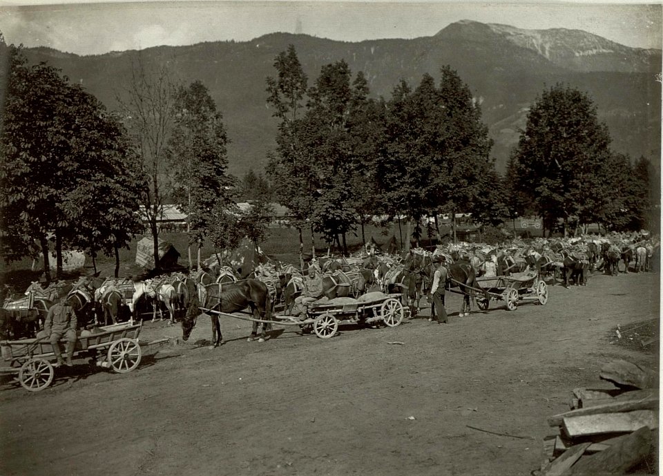 Train bei der Fassungsstelle in Mauthen.Aufgen.22.IX.1915. (BildID 15460314)