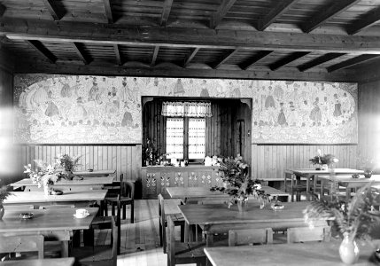 Traditionelle Wandmalerei im Innern des neuen Soldatenhauses - CH-BAR - 3240911