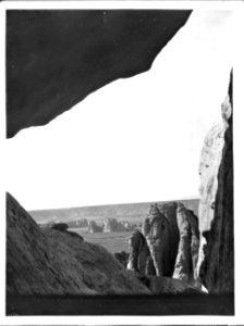 Trail at Acoma, viewed looking down from a tunnel, New Mexico, 1886 (CHS-4524)