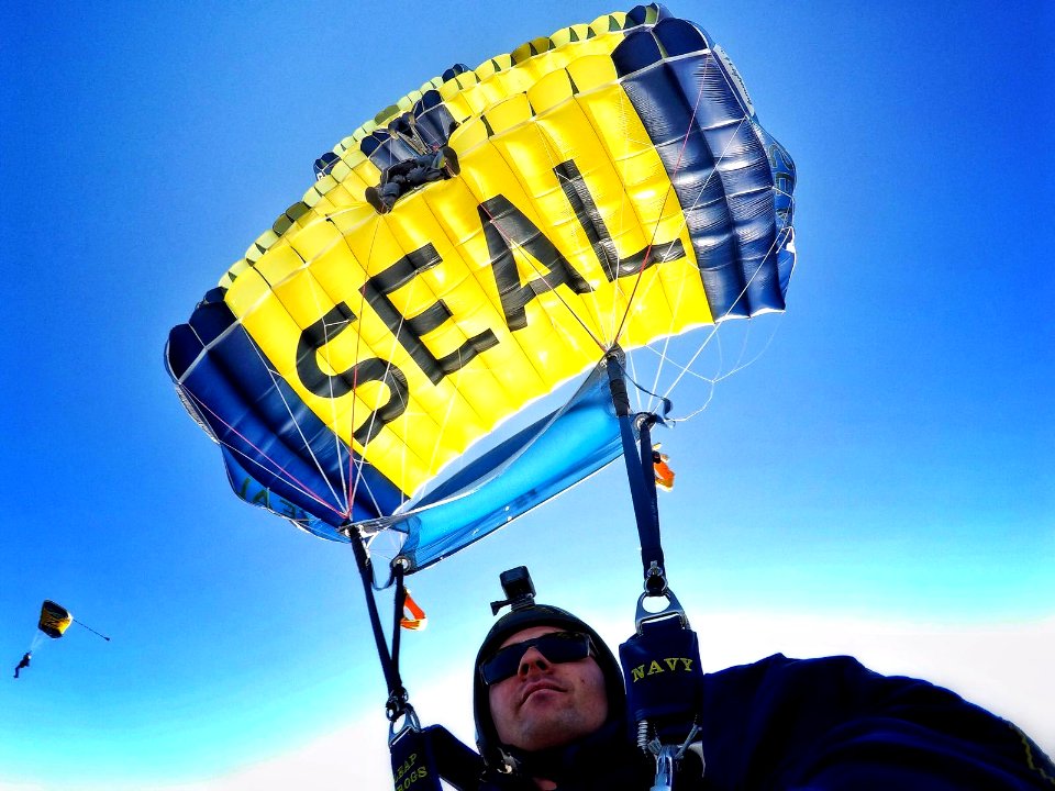 Training Demonstration by U.S. Navy Parachute Team The Leap Frogs,