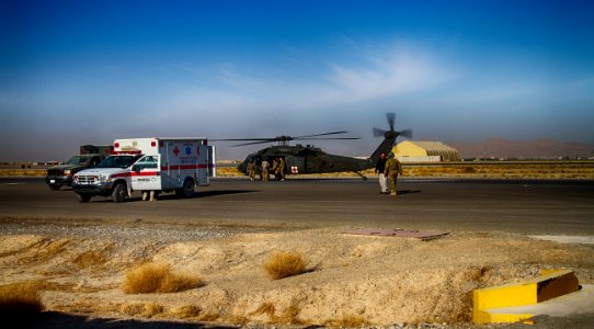 Training for medical evacuation and transport at Kandahar Airfield 141120-N-JY715-743