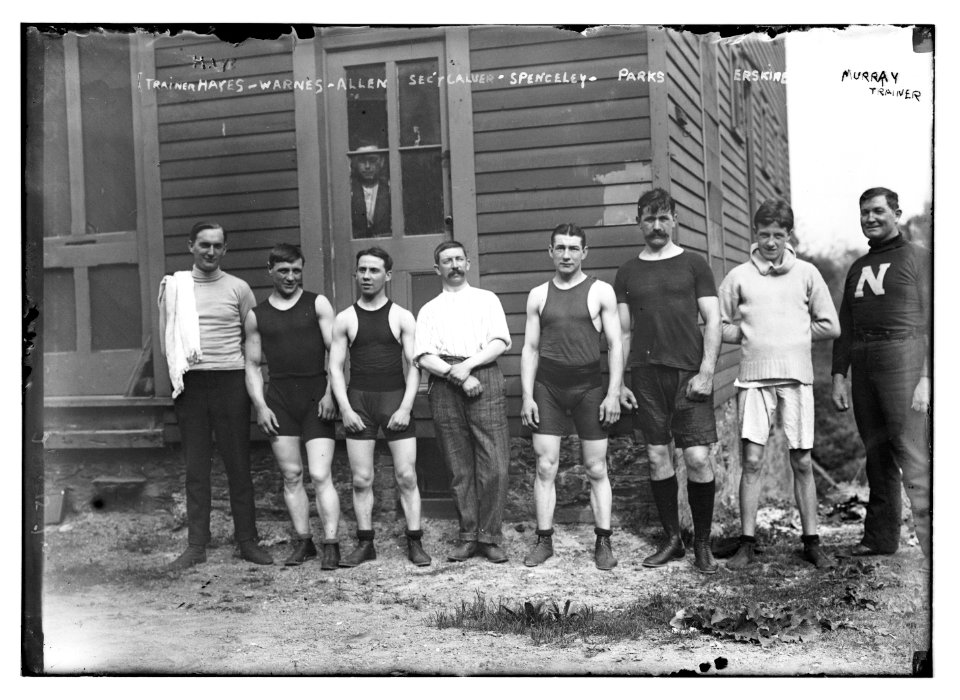 Trainer Hayes; Warnes; Allen; Sec'y Calver; Spenceley; Parks; Erskine; Murray Trainer LCCN2014689210