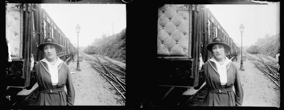 Train Amiens. Mme Marthe Boullet - Fonds Berthelé - 49Fi1042