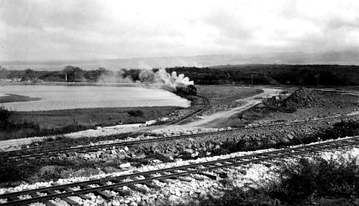 Train unloading rock at Pearl Harbor, Hawaii (USA), 24 December 1918 (NH 117922)
