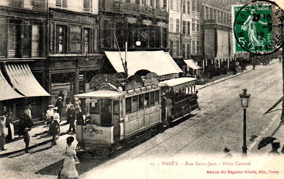 Tramway de Nancy rue-St-Jean 1912
