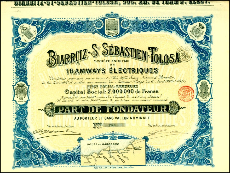 Tramways Electriques Biarritz-St. Sebastien-Tolosa 1910