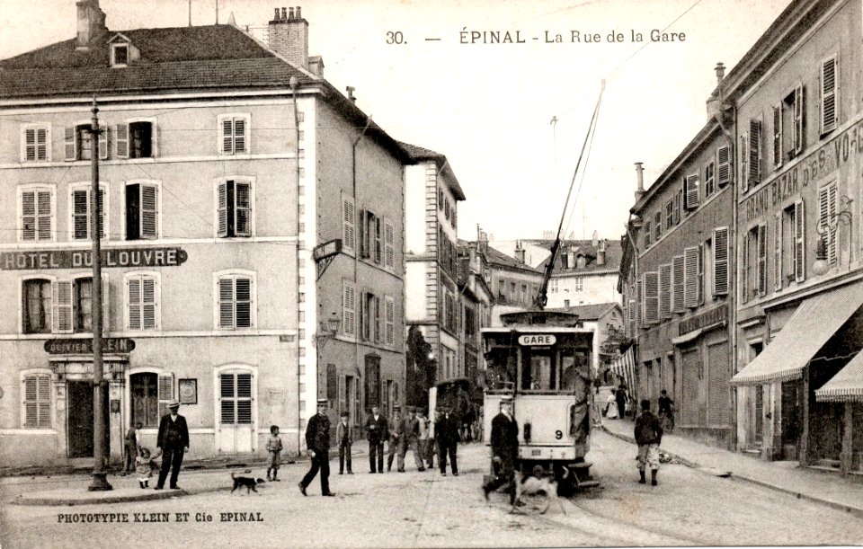 Tramway Epinal La-rue-de-la-gare 1908