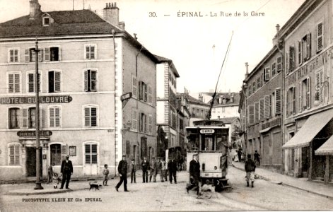 Tramway Epinal La-rue-de-la-gare 1908 photo