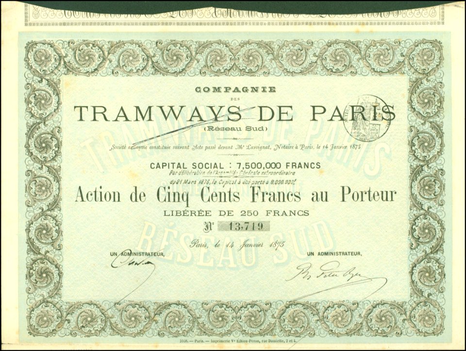 Tramways de Paris (Réseau Sud) 1875