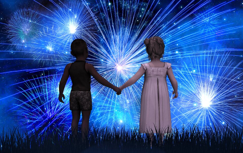 Fireworks new year's eve skin color
