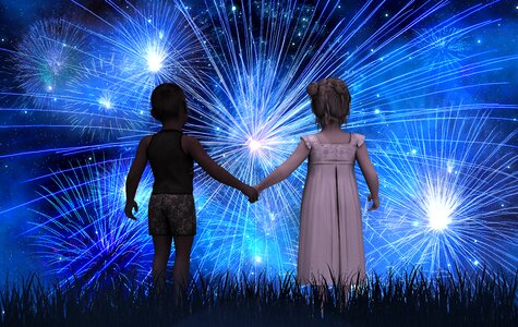 Fireworks new year's eve skin color