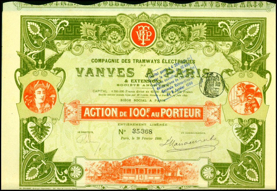 Tramways Electriques de Vanves a Paris 1900