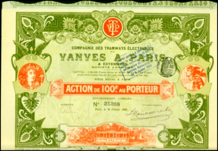 Tramways Electriques de Vanves a Paris 1900