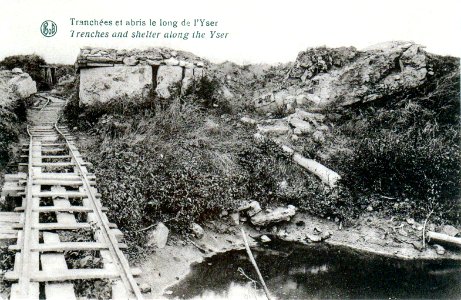 Tranchess et abris le long de l'Yser - Trenches and shelter along the Yser